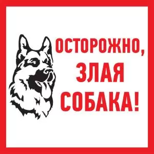 Табличка ПВХ информационный знак «Злая собака» 200х200мм REXANT